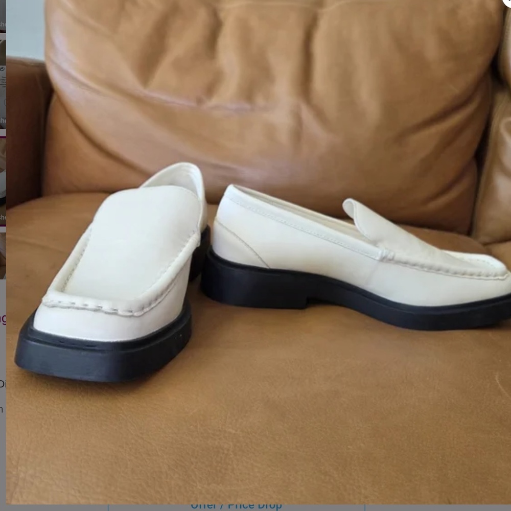 Mango Women's Cream Loafers with Black Soles - Picture 4 of 7